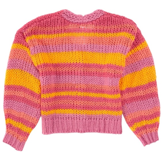 Colorful Striped Girls Sweater Size Small (7/8) Orange Pink & Yellow NWOT - Picture 3 of 6
